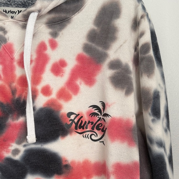 Hurley Red White & Blue Tie-Dye Cropped Hoodie M - Picture 3 of 6
